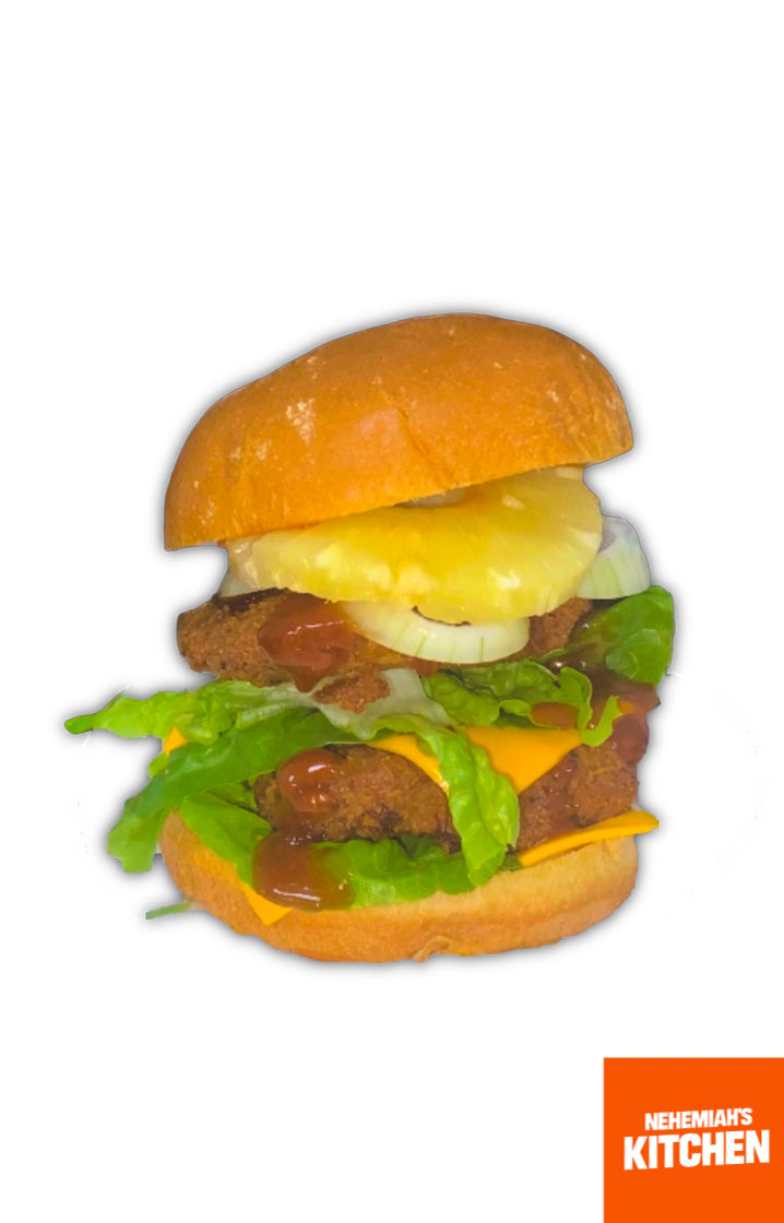 NEHEMIAH’S WALLS OF JERICHO CHICKEN BURGER (Plantain included)