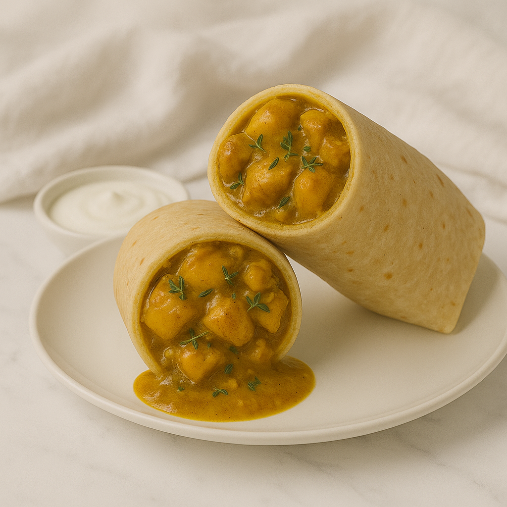 Boneless Curry Chicken with Roti (Plantain Included)